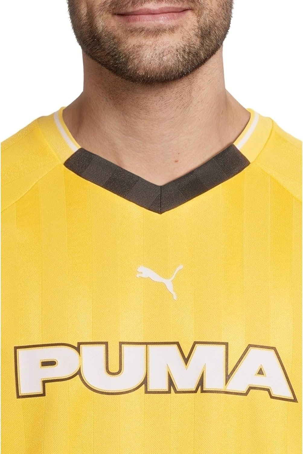 image:imagePUMA Mens Sport VNeck Short Sleeve Jersey Casual Pel Yellow