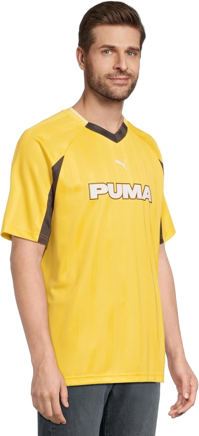 image:imagePUMA Mens Sport VNeck Short Sleeve Jersey Casual Pel Yellow