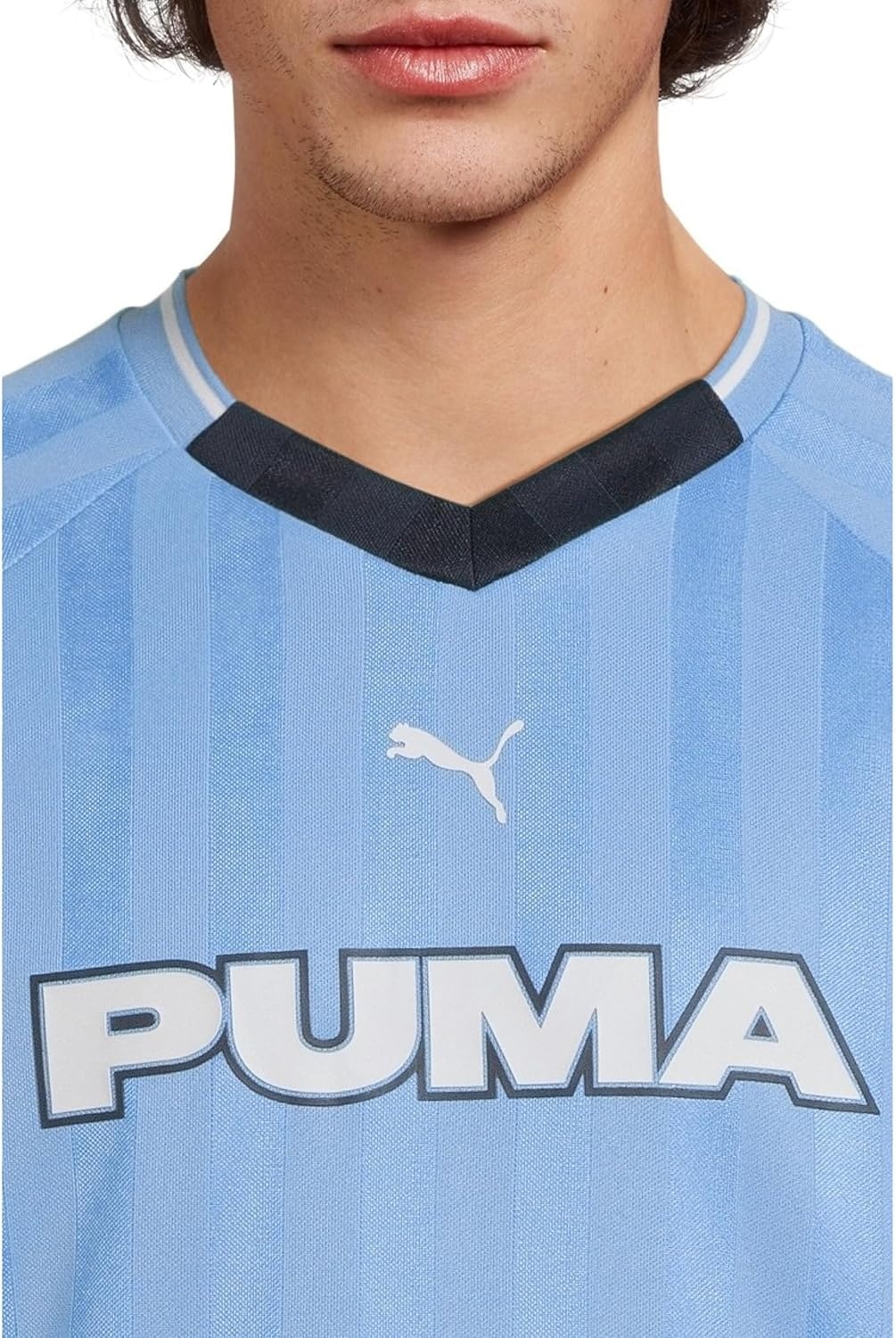 image:imagePUMA Mens Sport VNeck Short Sleeve Jersey Casual Team Light Blue