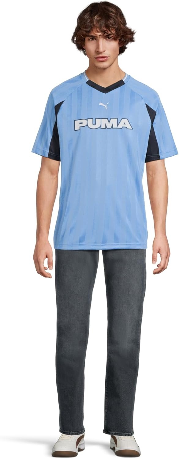 image:imagePUMA Mens Sport VNeck Short Sleeve Jersey Casual Team Light Blue