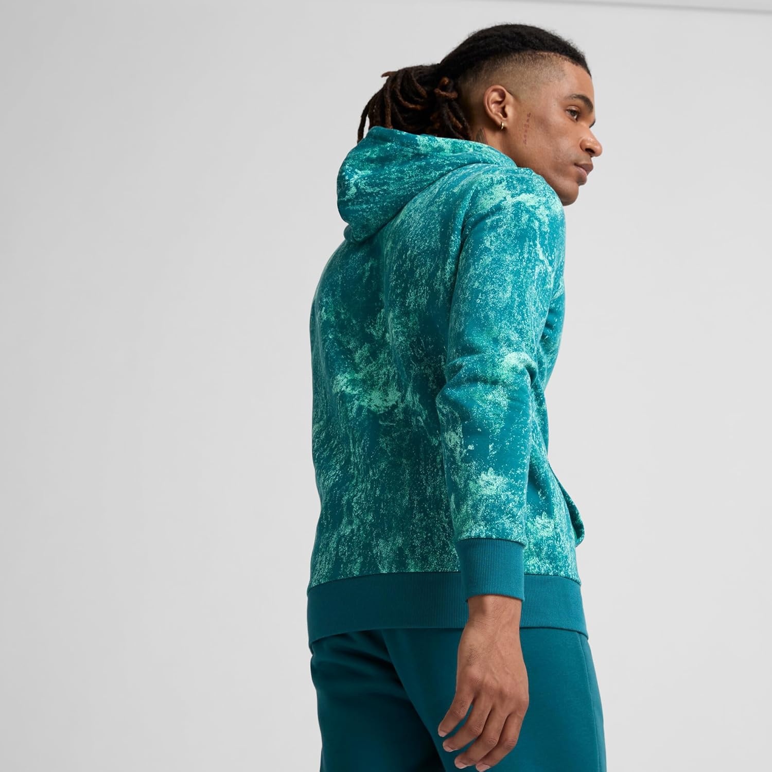 image:imagePUMA Mens Squad Graphic Hoodie Casual Outerwear Casual Pockets GreyCold Green