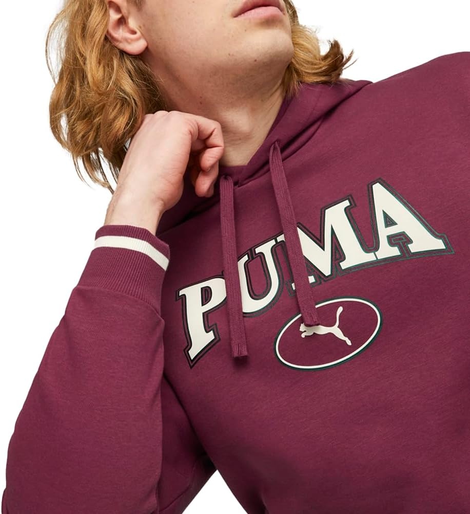 image:imagePUMA Mens Squad Graphic Hoodie Casual Outerwear Casual Pockets GreyDark Jasper