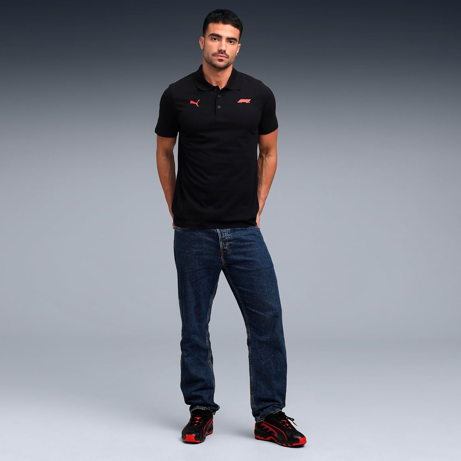 image:imagePUMA Mens Standard Formula 1 Essentials Logo Polo Black