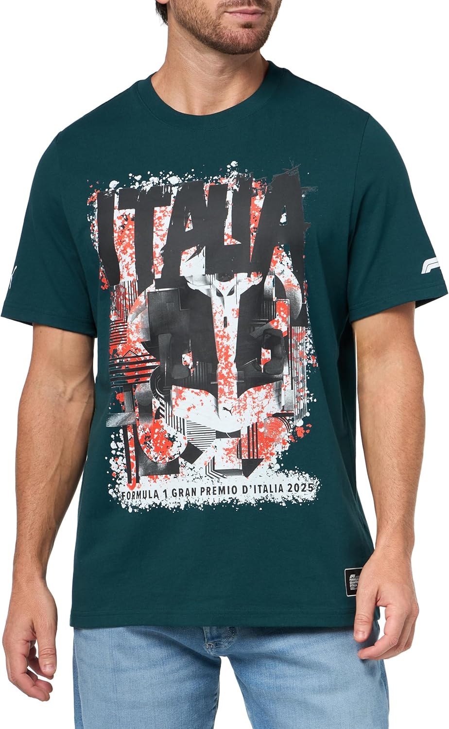 image:imagePUMA Mens Standard Formula 1 Graphic TShirt Green Terrain Italy AH25