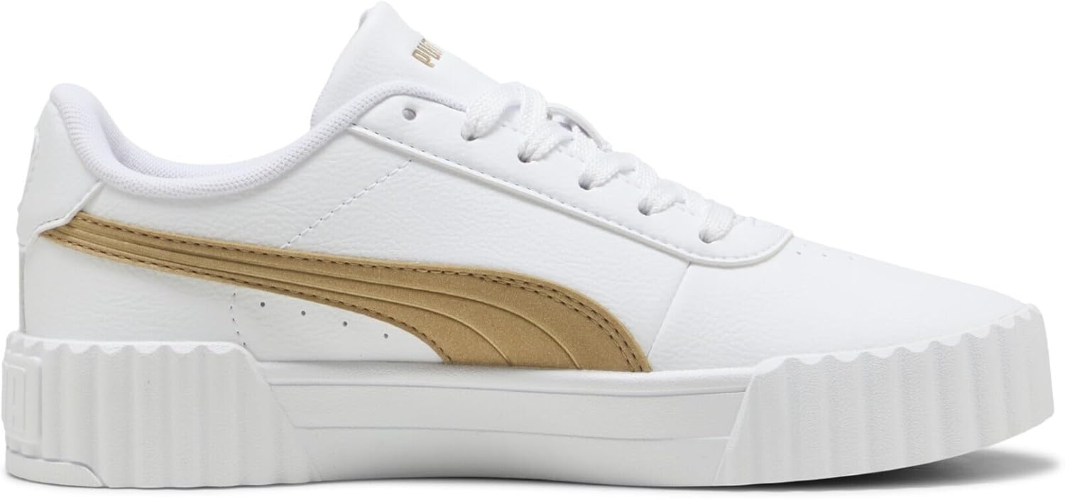 image:imagePUMA Womens Carina 30 Casual SneakersPuma White Light Sand Puma Gold