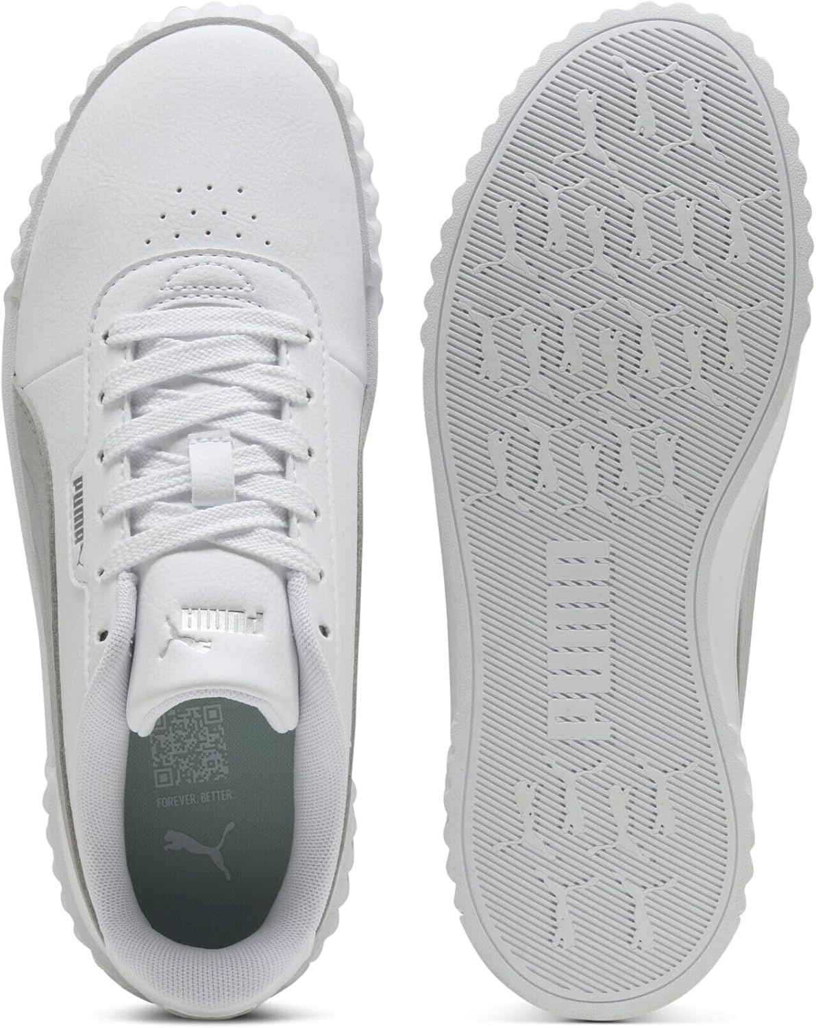image:imagePUMA Womens Carina 30 Casual SneakersPuma White Lilac Frost Puma Gold