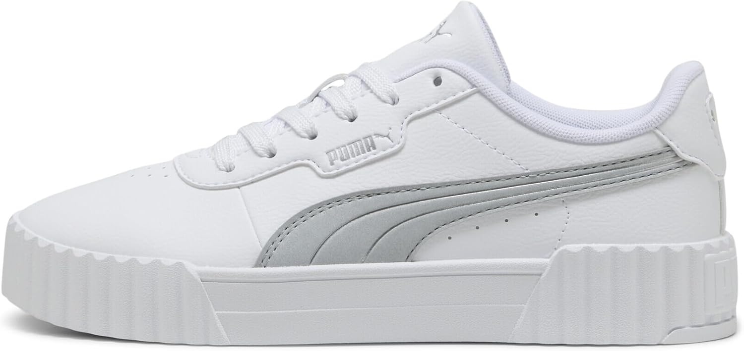 image:imagePUMA Womens Carina 30 Casual SneakersPuma White Lilac Frost Puma Gold