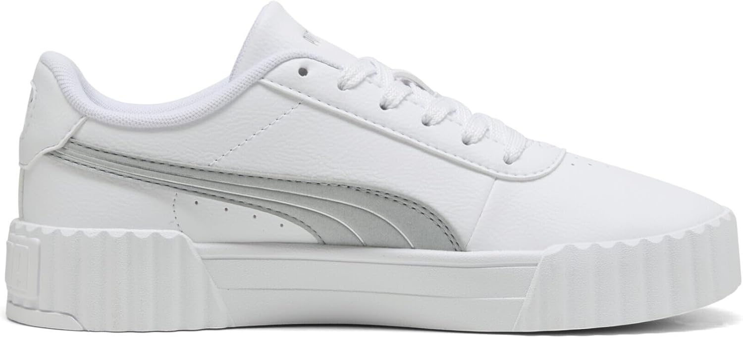 image:imagePUMA Womens Carina 30 Casual SneakersPuma White Lilac Frost Puma Gold