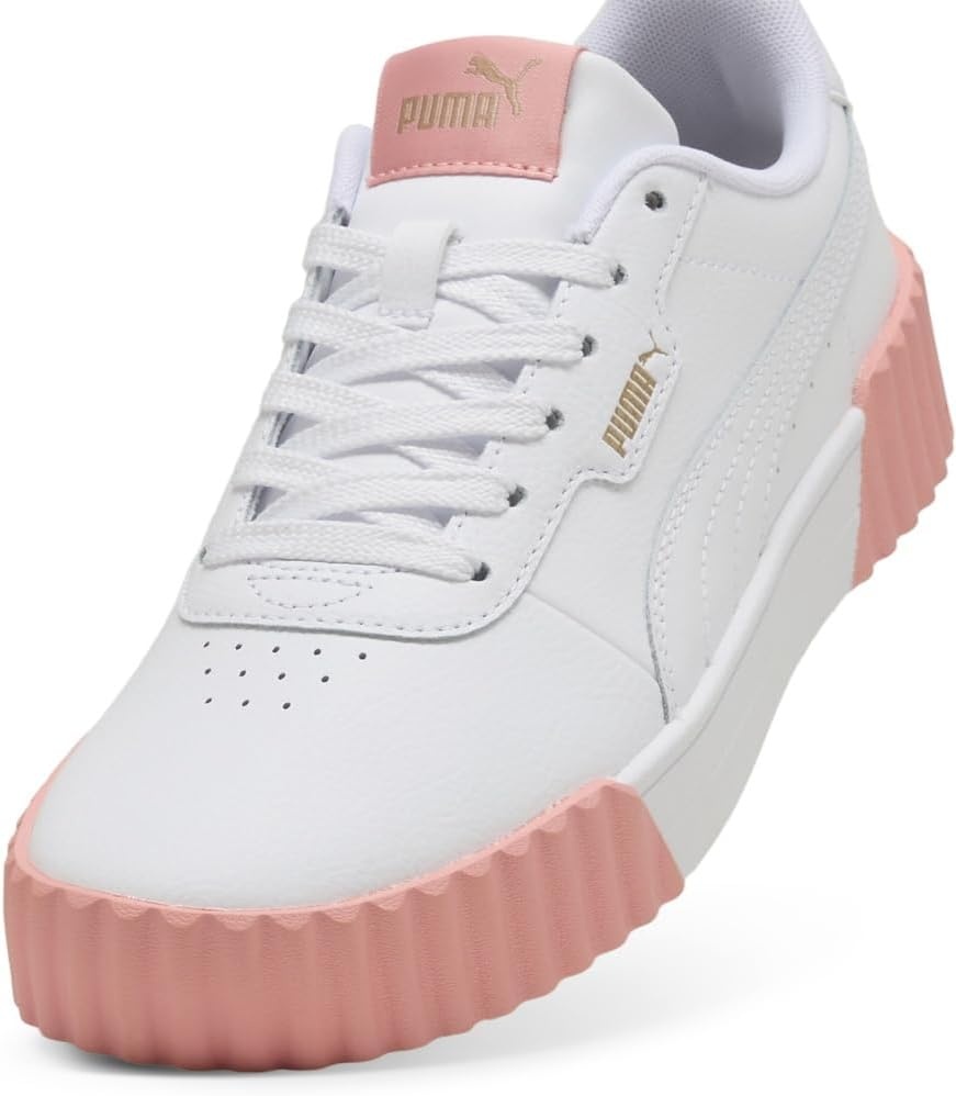 image:imagePUMA Womens Carina 30 Casual SneakersPuma White Pink Fruit Puma Gold