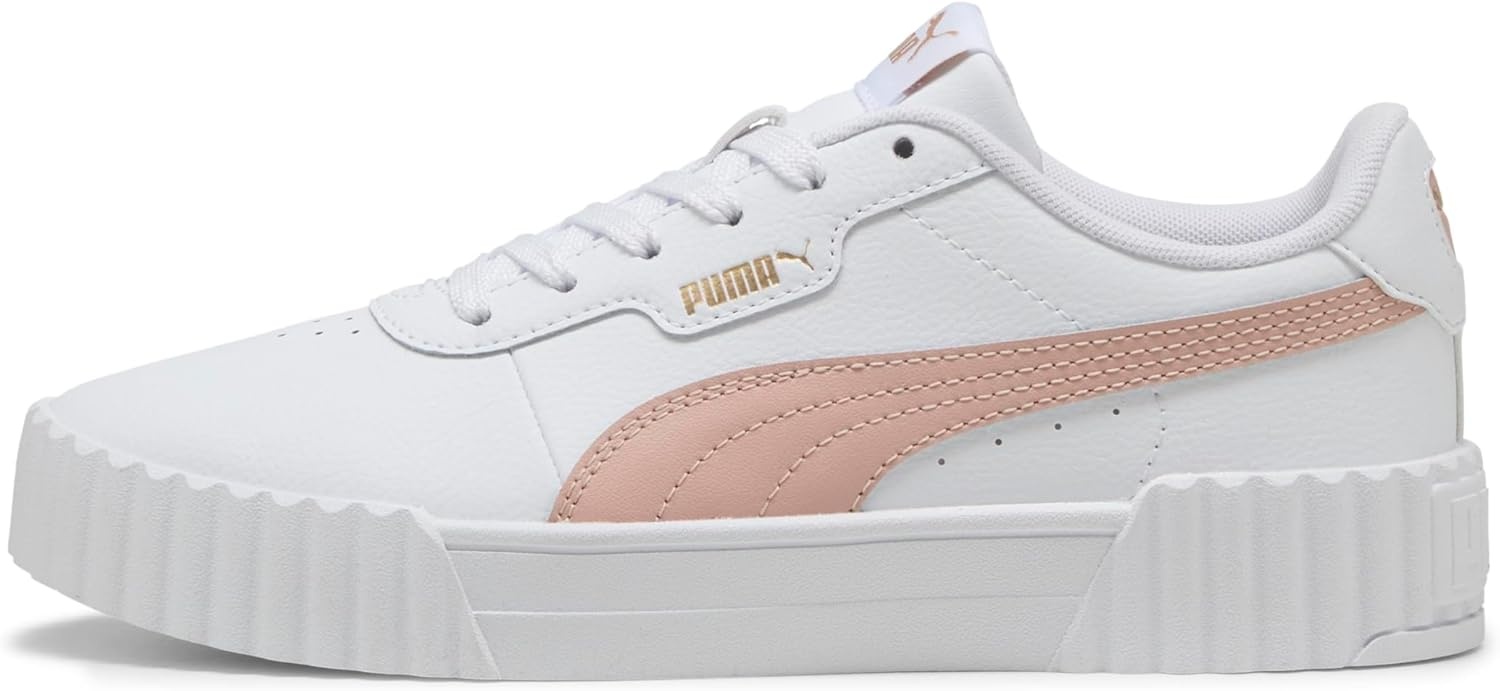 image:imagePUMA Womens Carina 30 Casual SneakersPuma White Rose Quartz Puma Gold