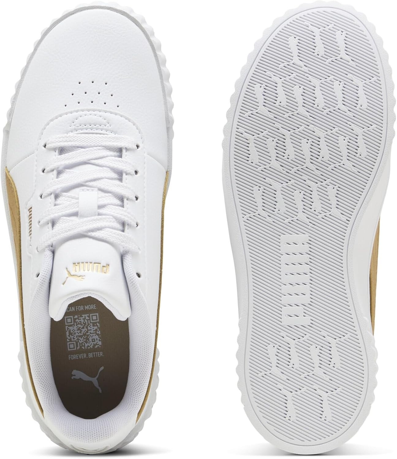 image:imagePUMA Womens Carina 30 Casual SneakersPuma Whitelight Sandpuma Gold