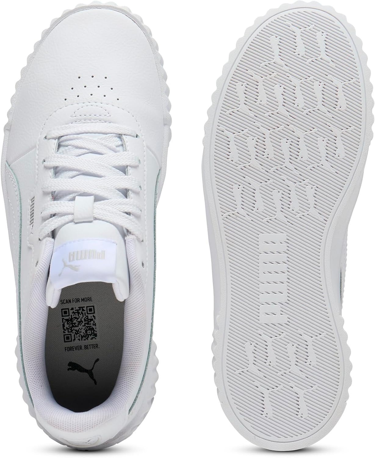image:imagePUMA Womens Carina 30 Casual SneakersPuma Whitepuma Whitepuma Silver