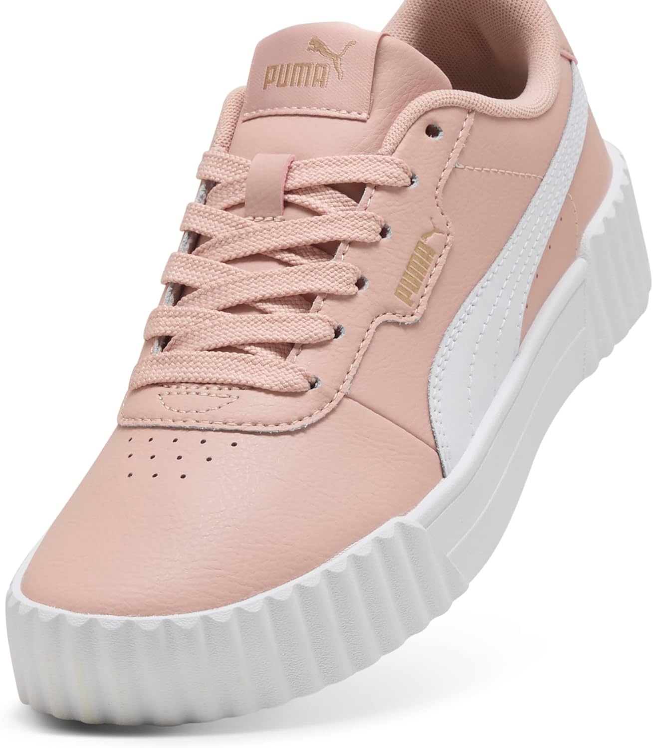 image:imagePUMA Womens Carina 30 Casual SneakersRose Quartz Puma White Puma Gold