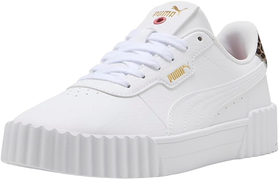 image:imagePUMA Womens Carina 30 Metallic Whisper Lace Up Sneakers Shoes CasualWhitegold Ah25