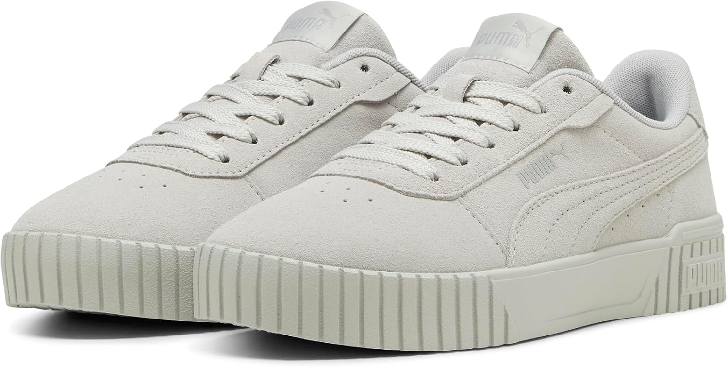 image:imagePUMA Womens Carina Leather Sneaker20 Suede Cool Light Graycool Mid Gray