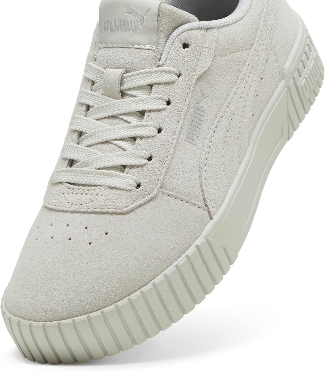 image:imagePUMA Womens Carina Leather Sneaker20 Suede Cool Light Graycool Mid Gray
