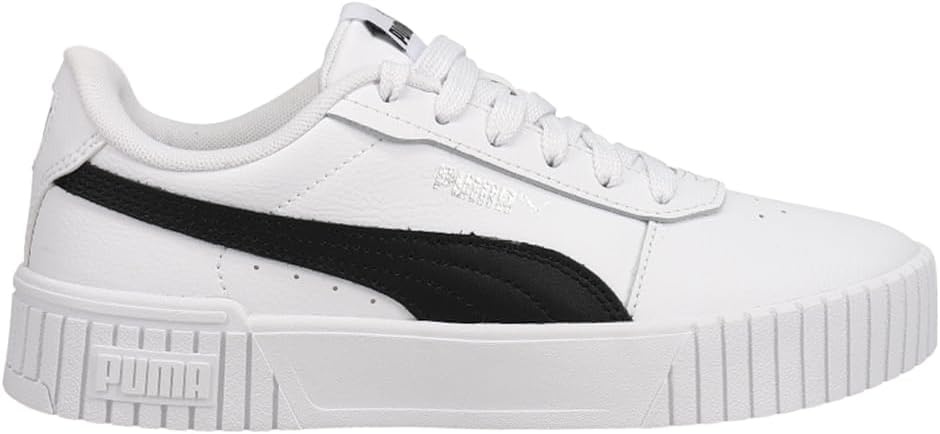 image:imagePUMA Womens Carina Leather Sneaker20 Whiteblacksilver