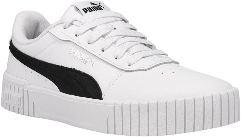 image:imagePUMA Womens Carina Leather Sneaker20 Whiteblacksilver