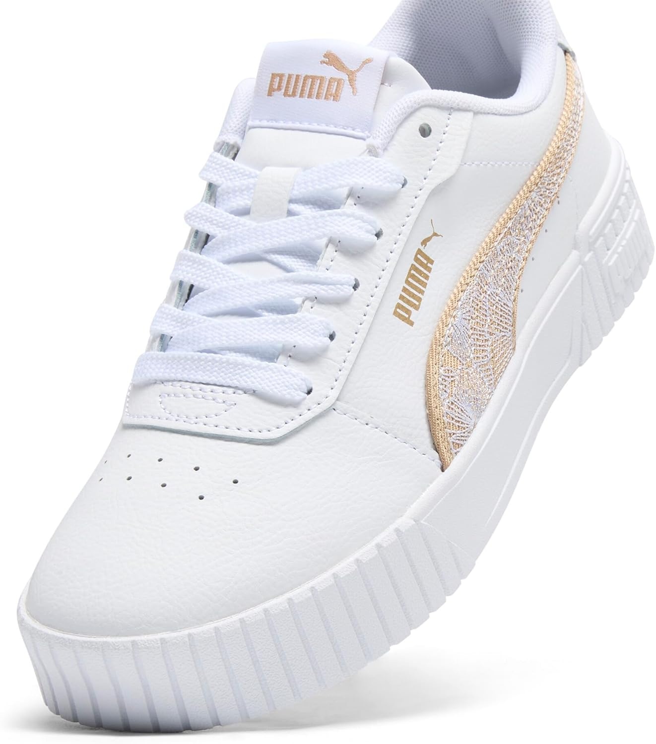 image:imagePUMA Womens Carina Leather Sneaker20 Whiteprairie Tan