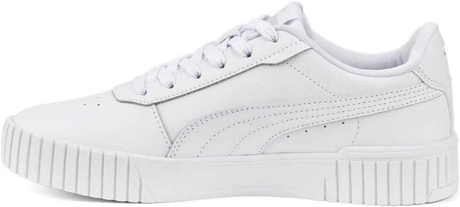 image:imagePUMA Womens Carina Leather Sneaker20 Wide Whitewhitesilver