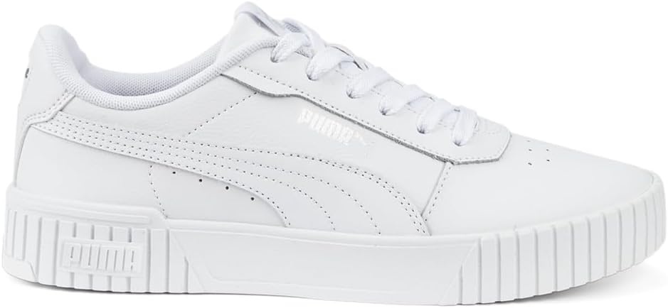 image:imagePUMA Womens Carina Leather Sneaker20 Wide Whitewhitesilver