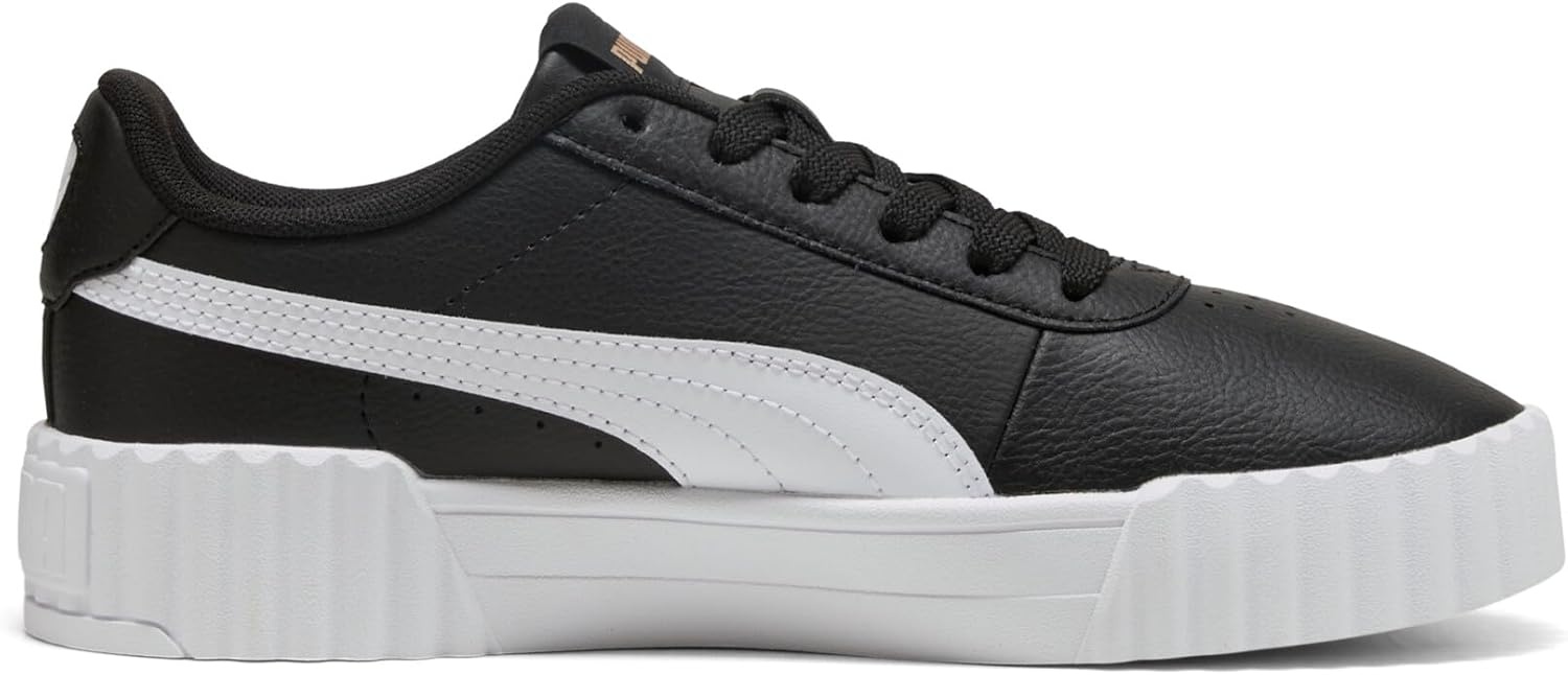image:imagePUMA Womens Carina Leather Sneaker30 Blackwhitegold