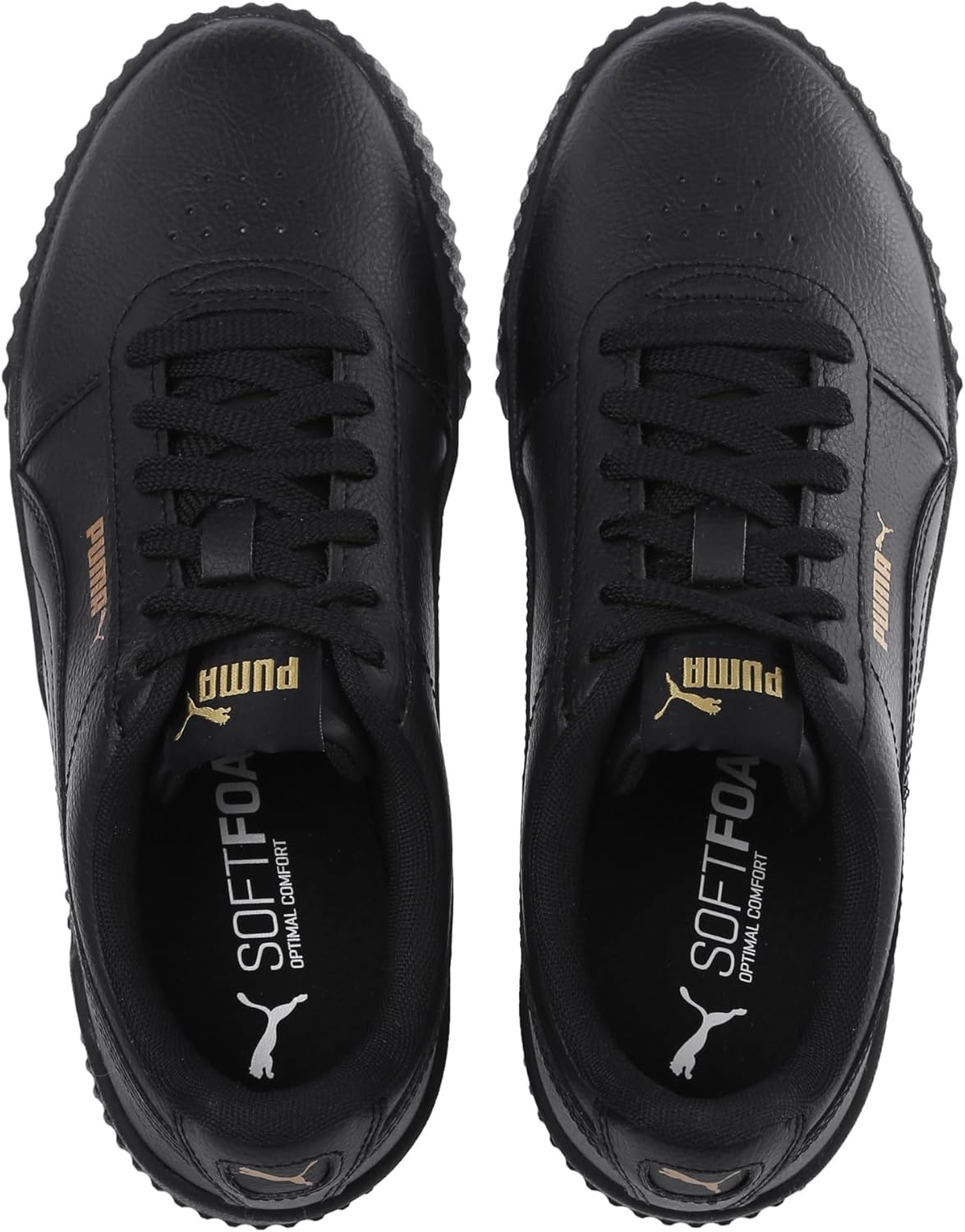 image:imagePUMA Womens Carina Leather SneakerBlack Team Gold