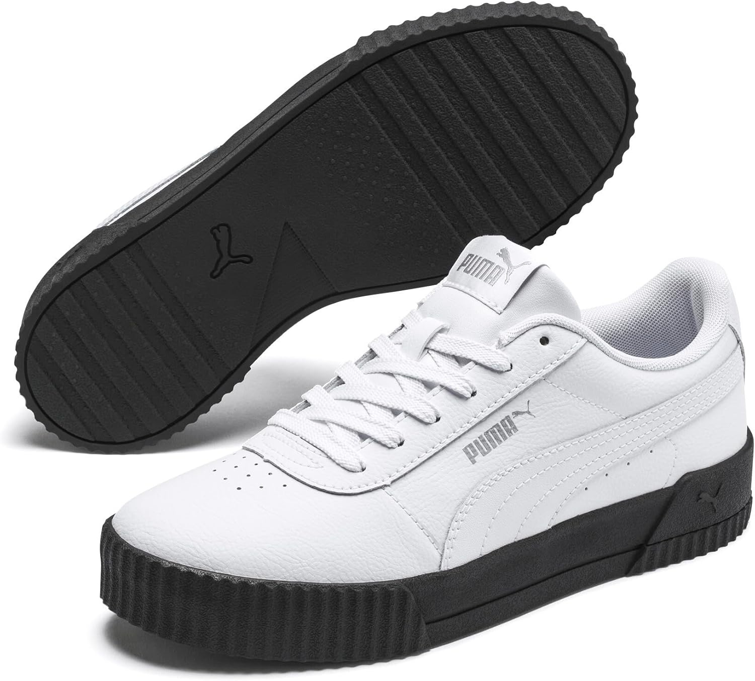image:imagePUMA Womens Carina Leather SneakerBlack White Black Silver