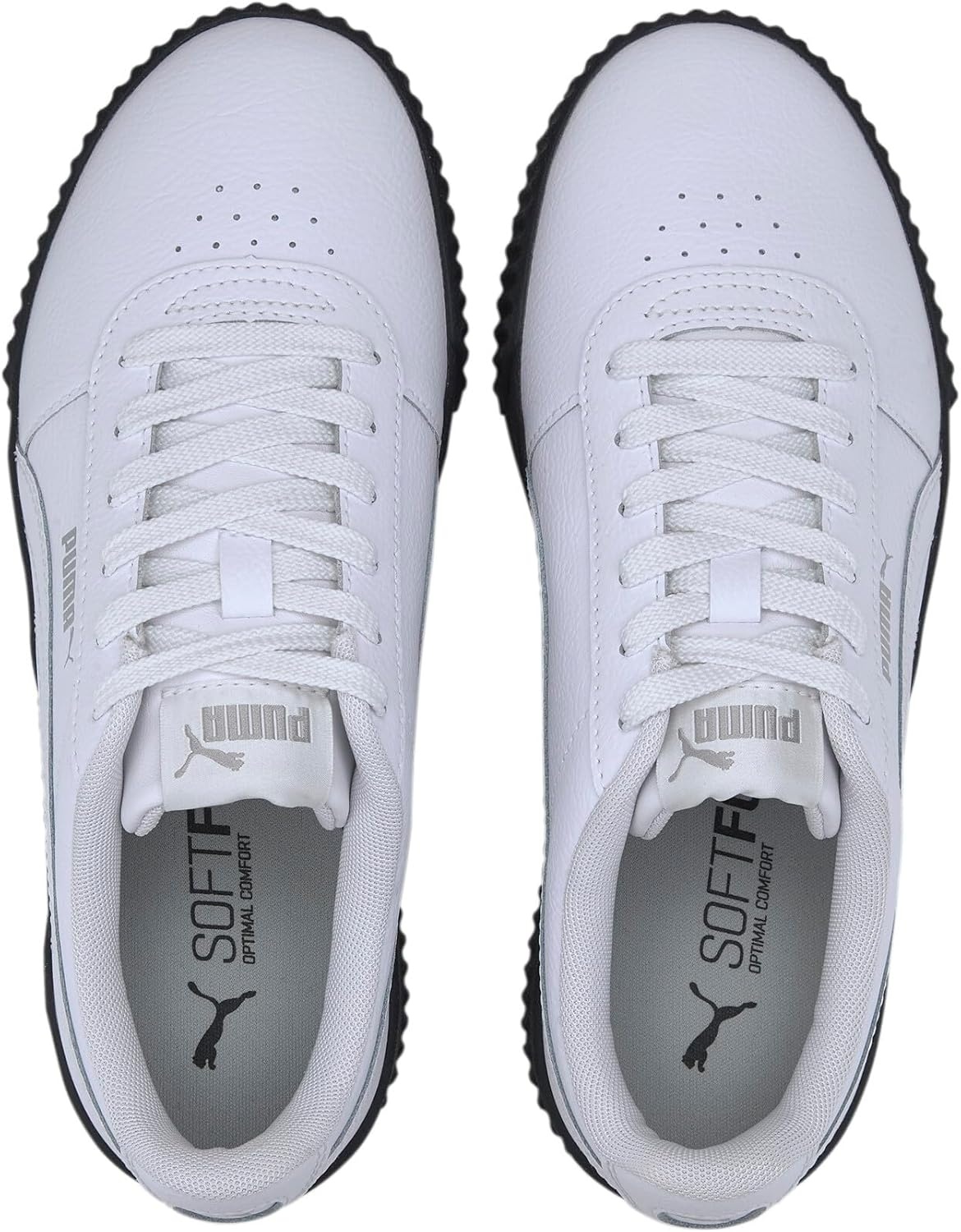 image:imagePUMA Womens Carina Leather SneakerBlack White Black Silver