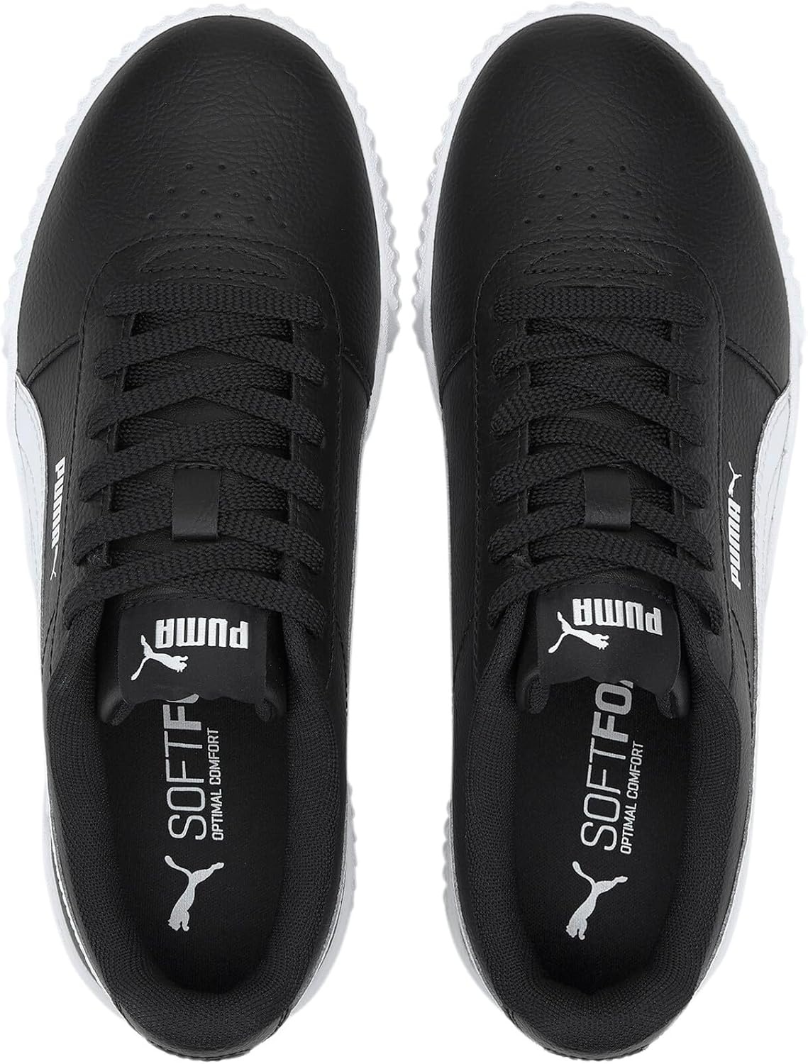 image:imagePUMA Womens Carina Leather SneakerPuma Black Puma White Puma White