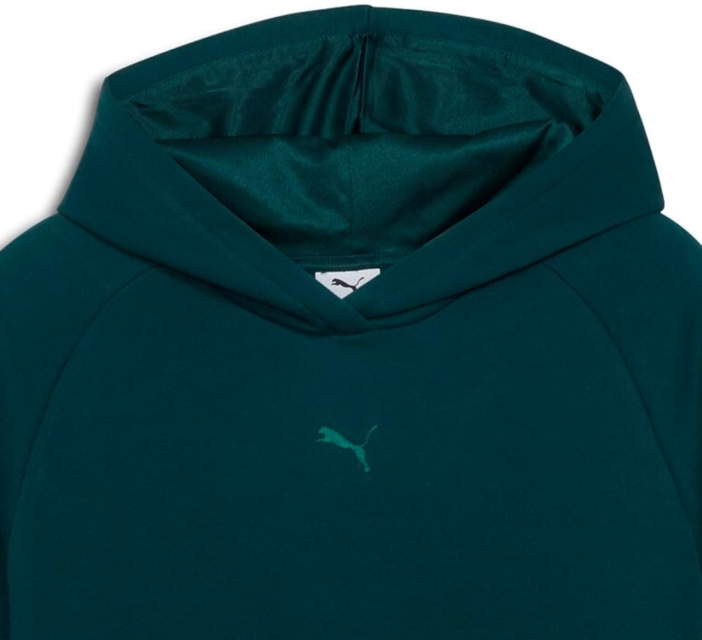image:imagePUMA Womens Essentials Elevated Satin Hoodie Casual Outerwear Casual GreenGreen