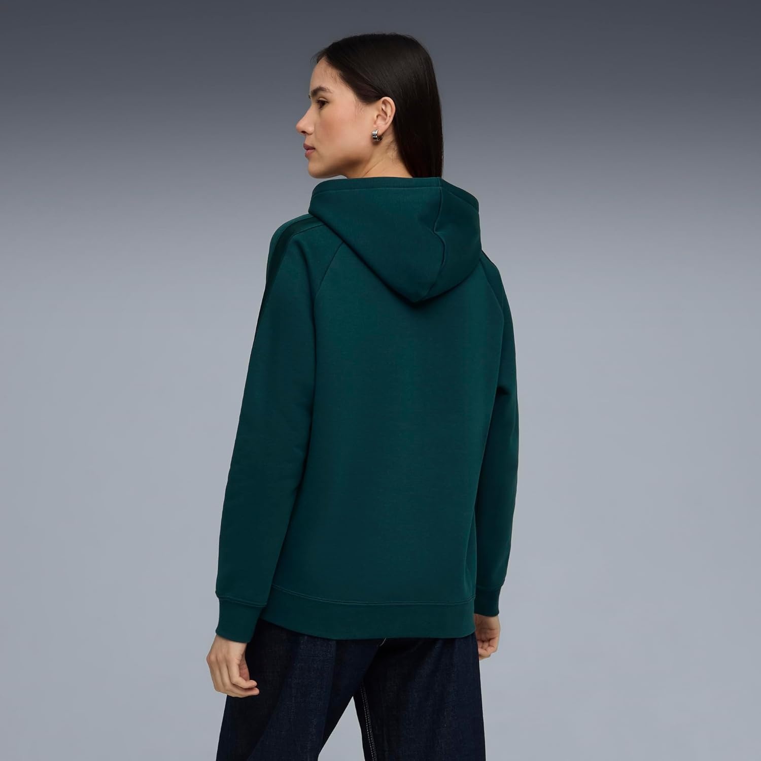 image:imagePUMA Womens Essentials Elevated Satin Hoodie Casual Outerwear Casual GreenGreen