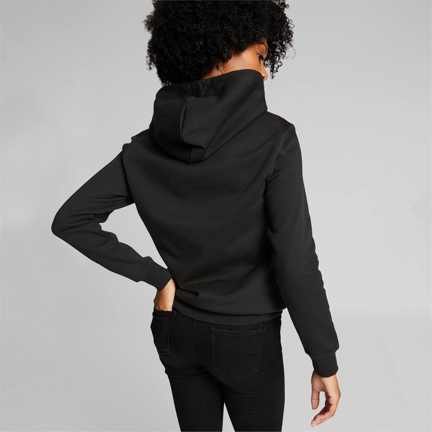 image:imagePUMA Womens Essentials Logo Hoodie Casual Outerwear Casual Hoodie GreyBlack