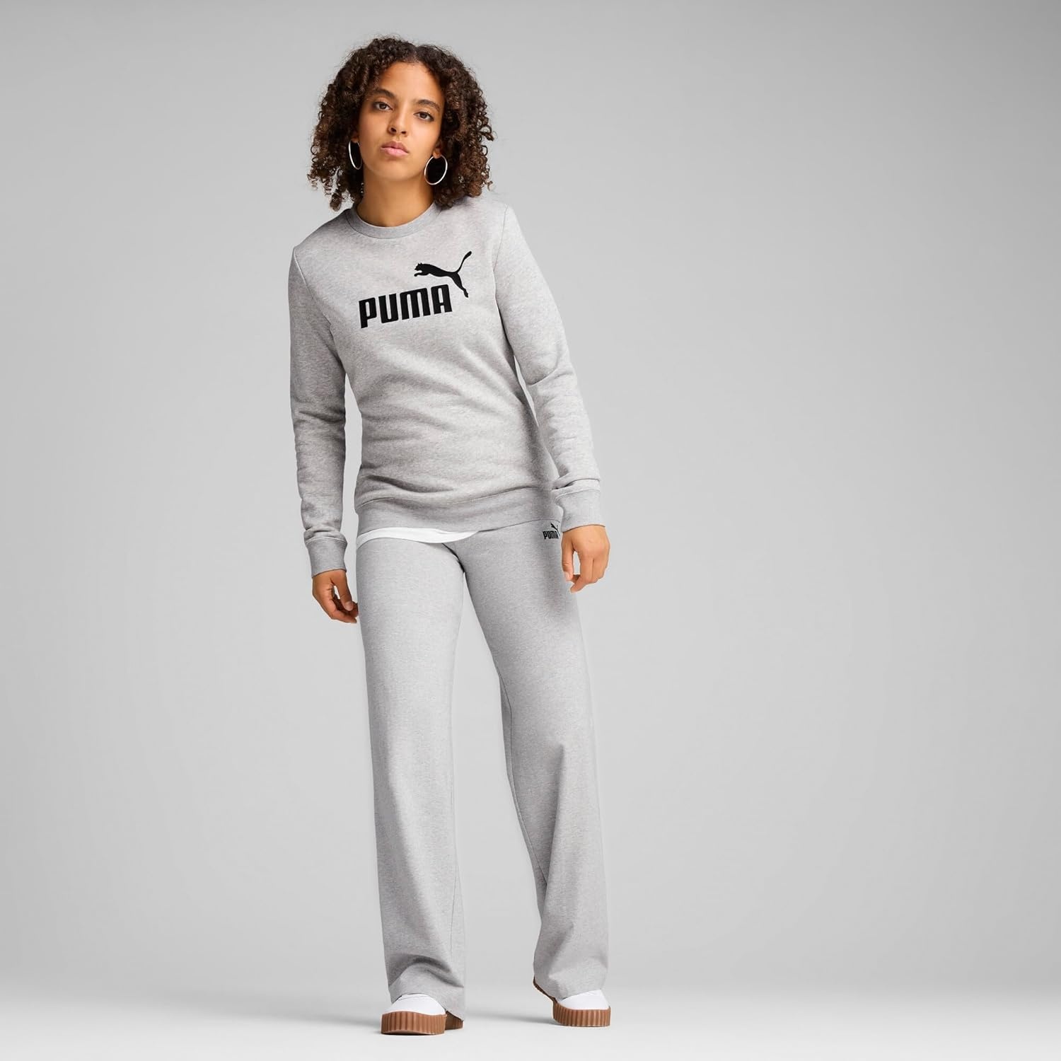 image:imagePUMA Womens Essentials Sweatpants Casual BlackLight Gray Heather Ah25