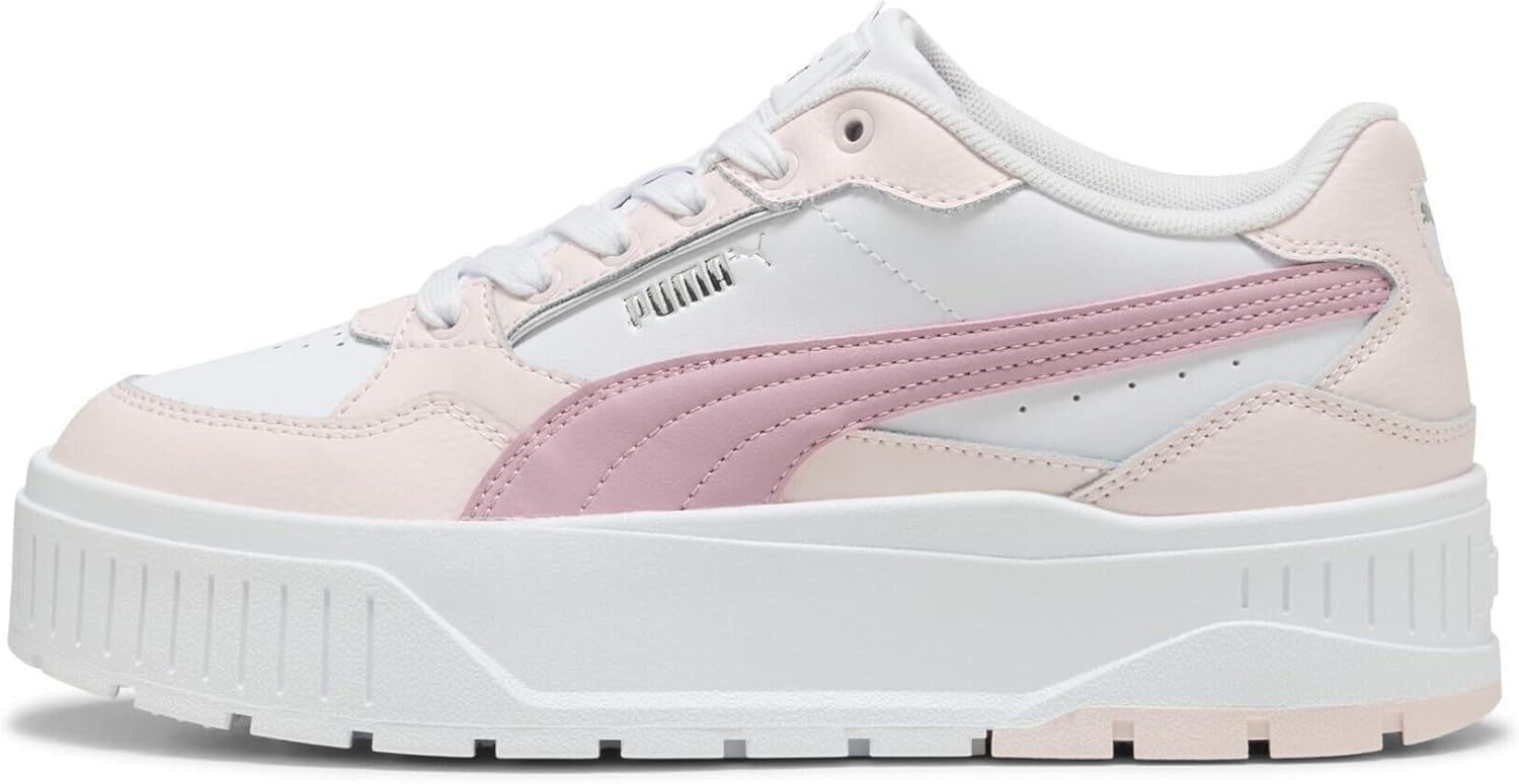 image:imagePUMA Womens Karmen II Idol SneakersPuma White Poised Pink Jasmine Flower