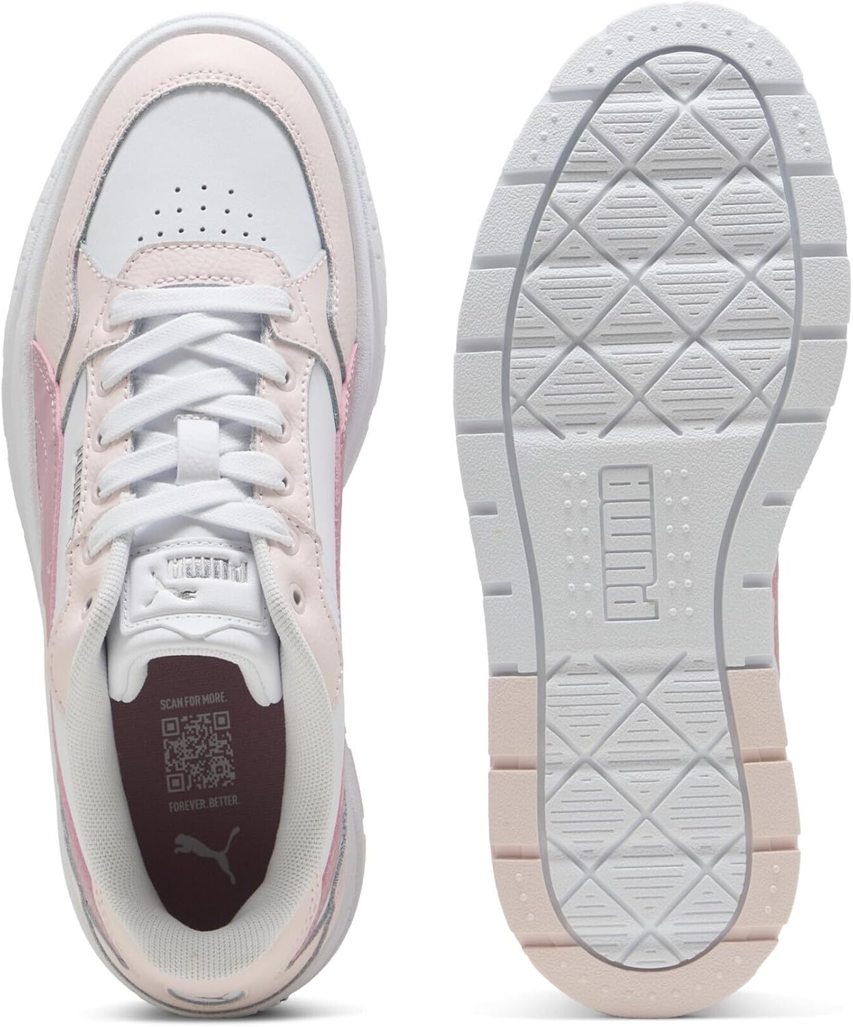 image:imagePUMA Womens Karmen II Idol SneakersPuma White Poised Pink Jasmine Flower