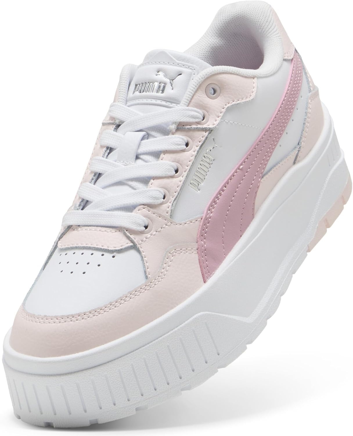 image:imagePUMA Womens Karmen II Idol SneakersPuma White Poised Pink Jasmine Flower