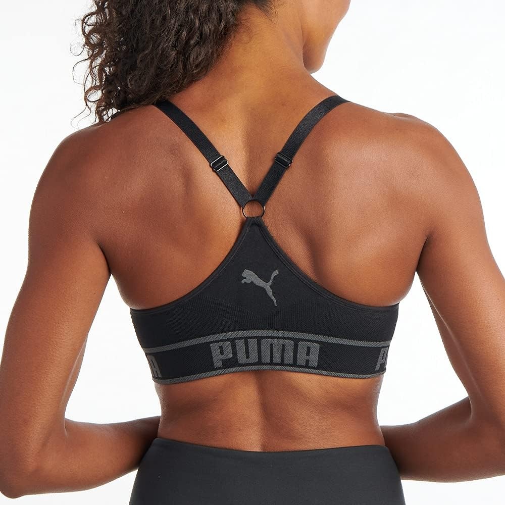 image:imagePUMA Womens Seamless Padded Sports BraBlackGrey