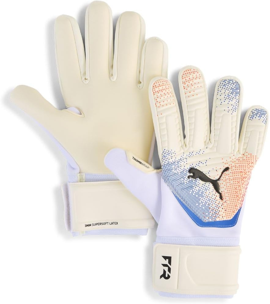 image:imagePuma Future Match Soccer GlovesWhiteGlowing RedUltra Blue AH25