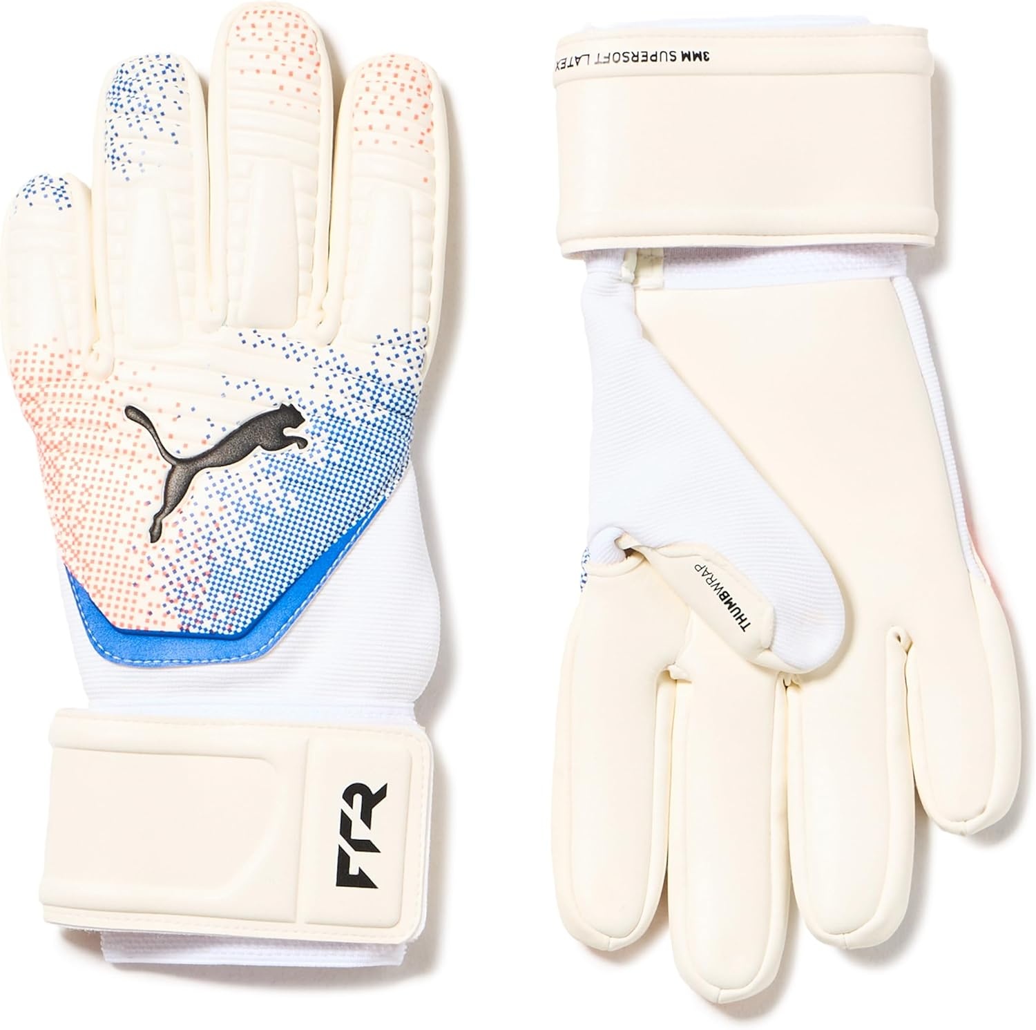 image:imagePuma Future Match Soccer GlovesWhiteGlowing RedUltra Blue AH25