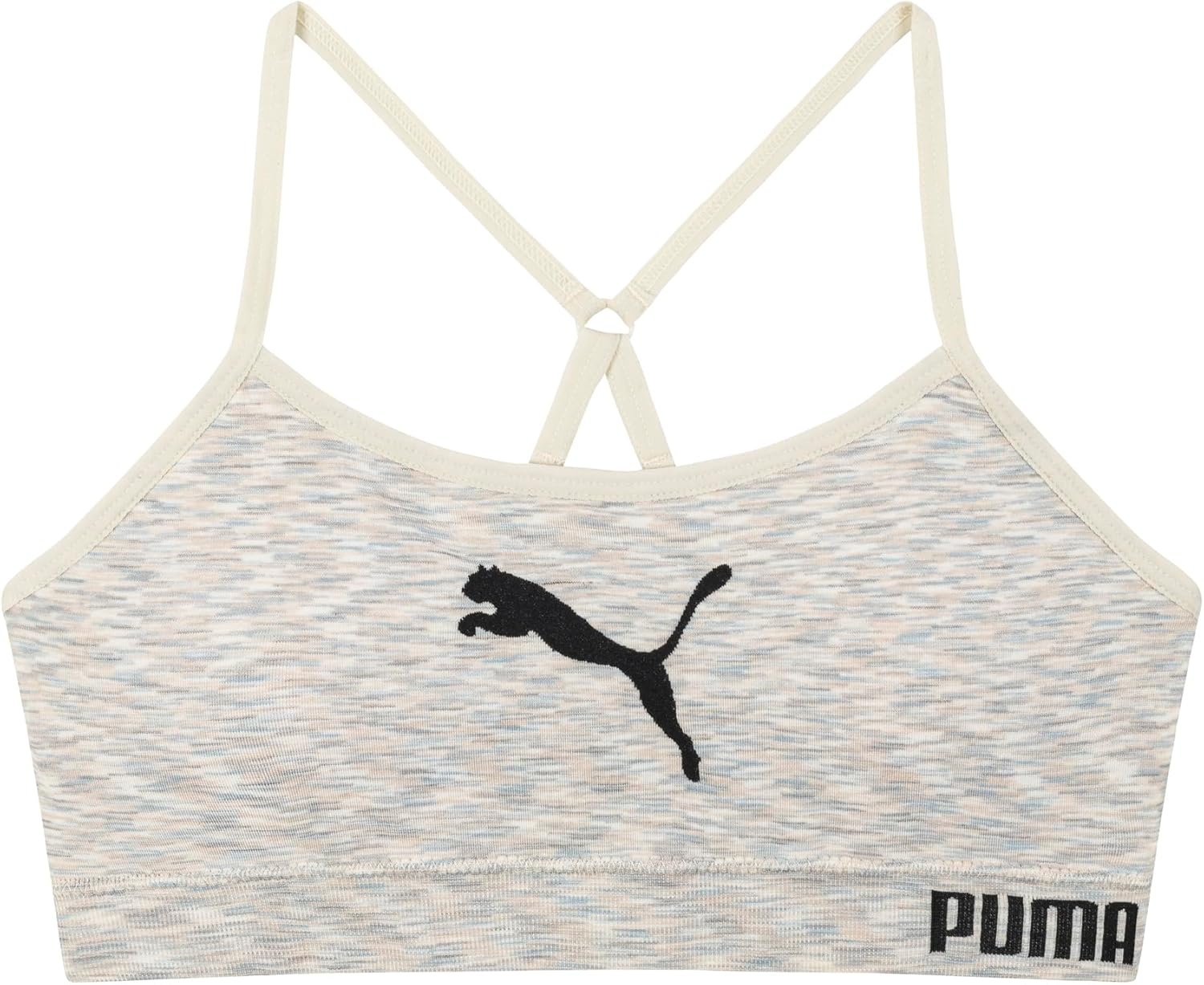 image:imagePuma Girls 2 Pack Super Soft Seamless BraletteLight Grey Heather Space DyeBlack