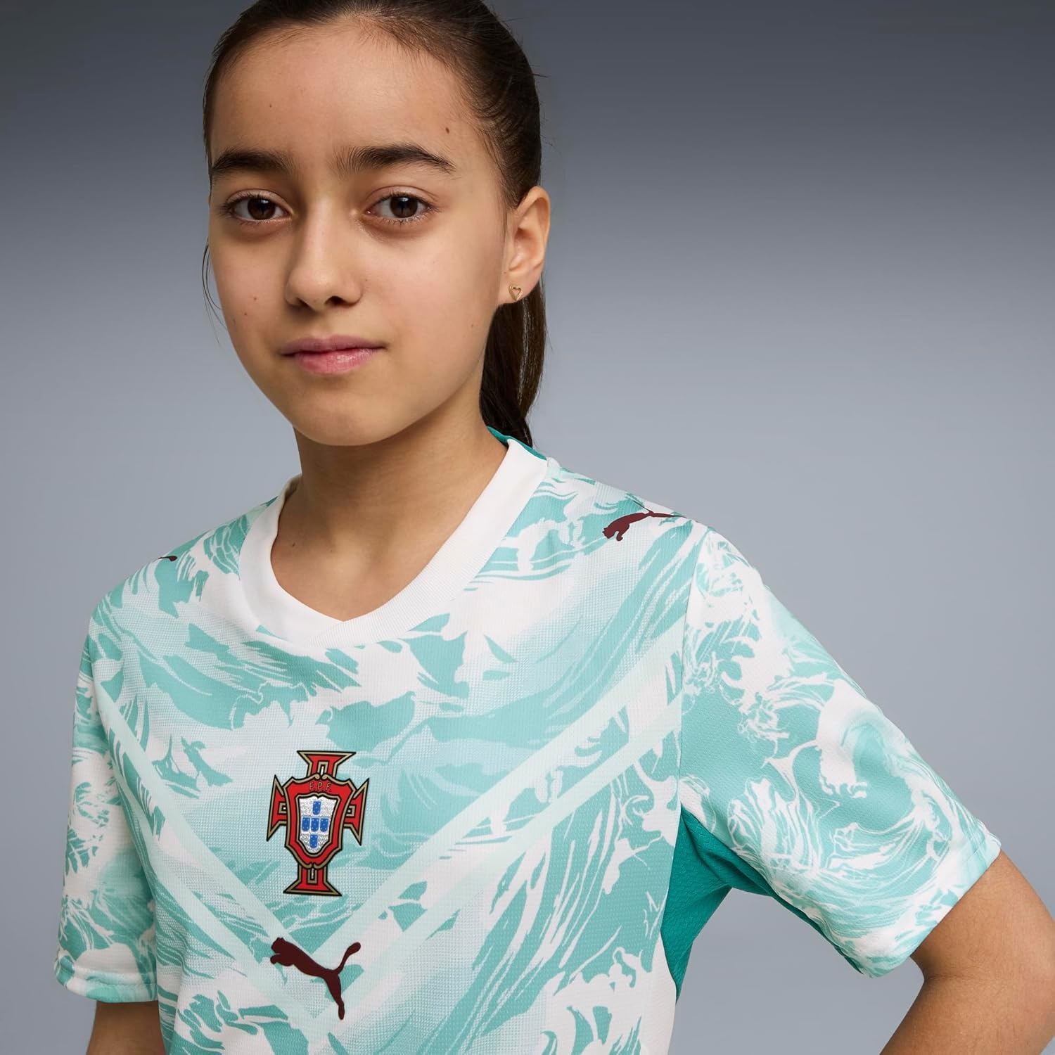 image:imagePuma Junior FA Portugal Away Jersey ReplicaPuma Whitegreen Lagoon