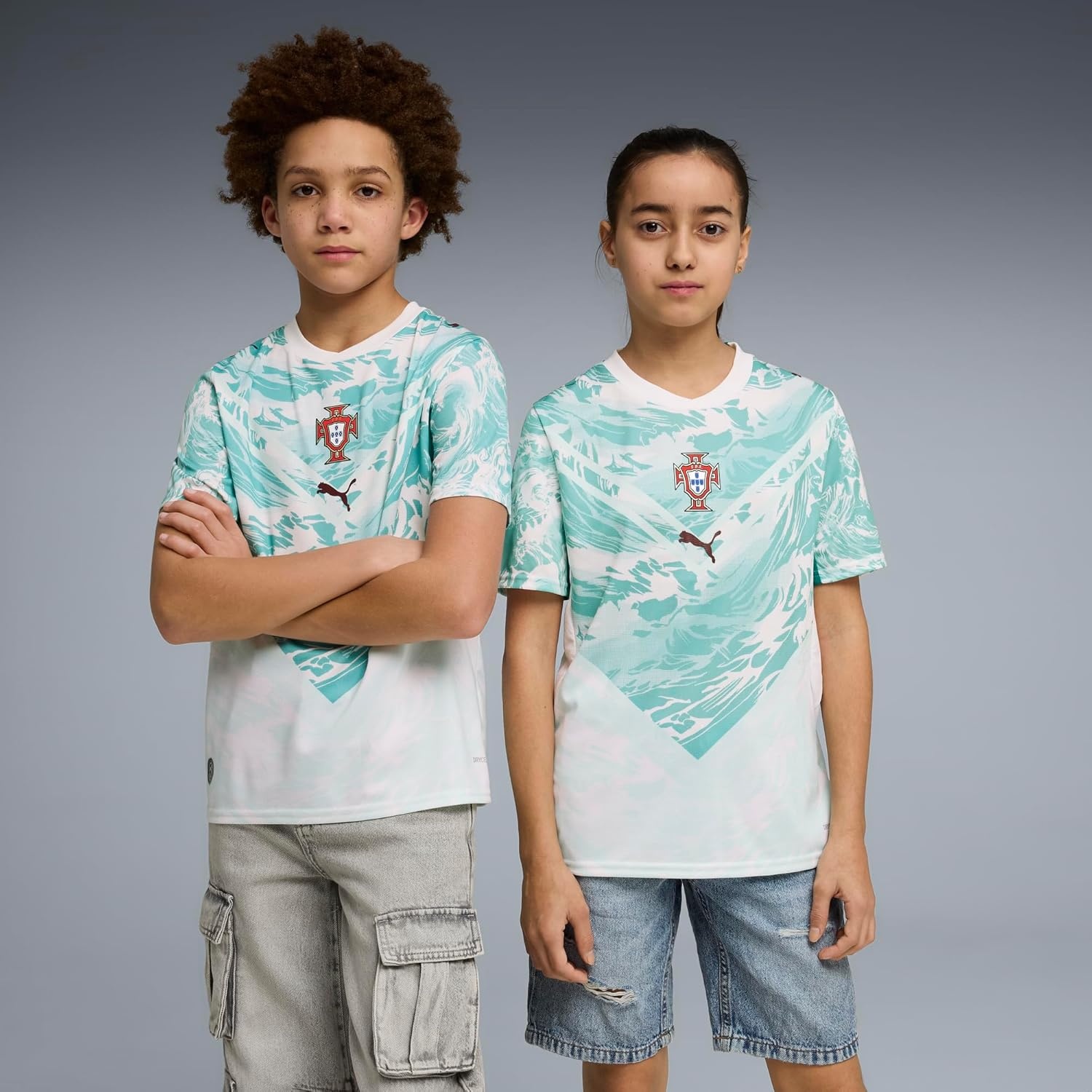 image:imagePuma Junior FA Portugal Away Jersey ReplicaPuma Whitegreen Lagoon
