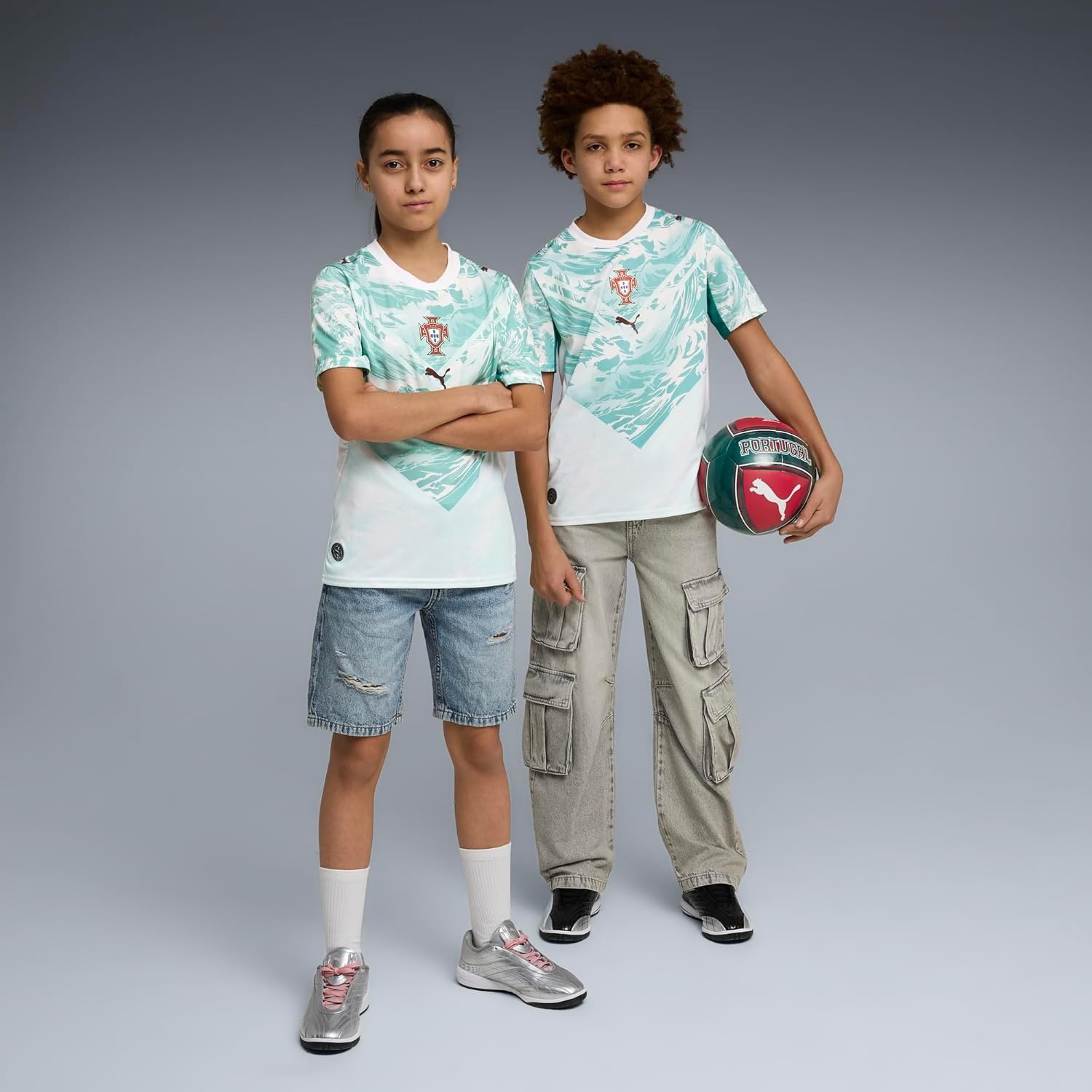 image:imagePuma Junior FA Portugal Away Jersey ReplicaPuma Whitegreen Lagoon