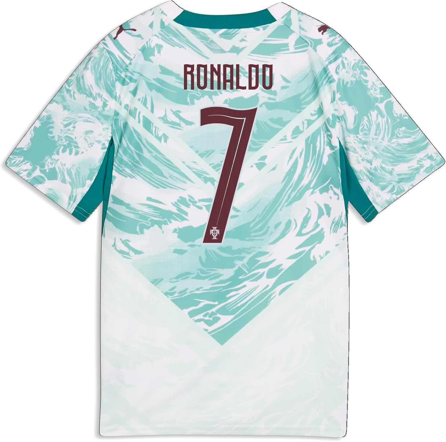 image:imagePuma Junior FA Portugal Away Player Jersey ReplicaPuma Whitegreen Lagoon