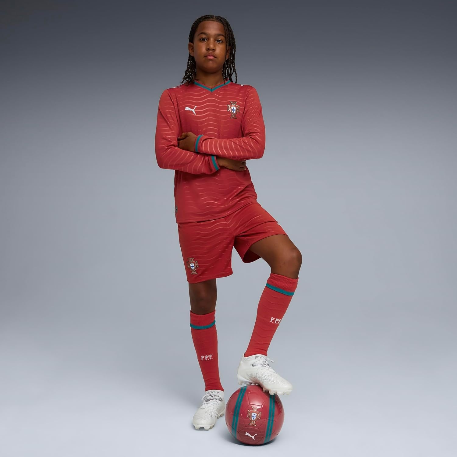 image:imagePuma Junior FA Portugal Shorts ReplicaClub Redgreen Lagoon