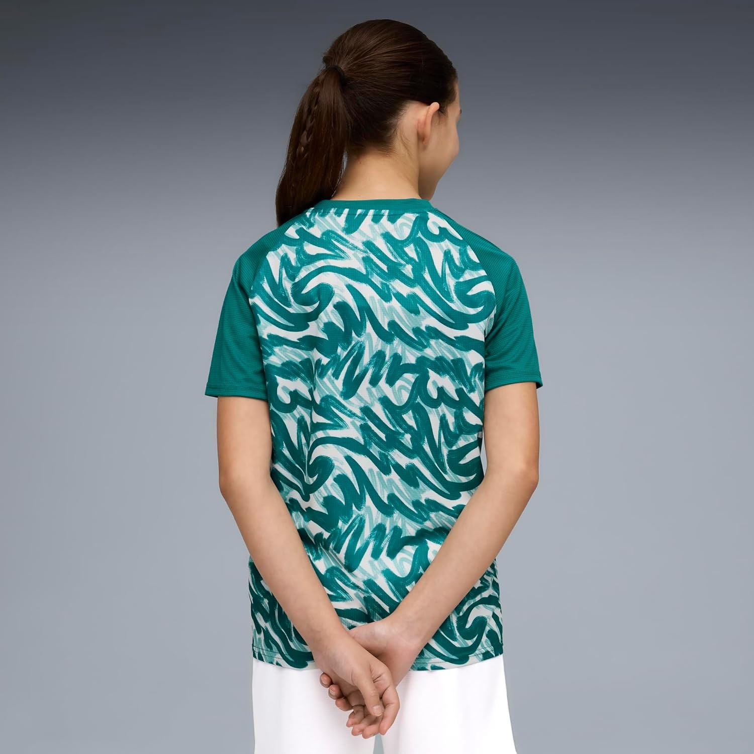 image:imagePuma Junior FA Portugal Warm Up JerseyGreen Lagoonruby Shimmer