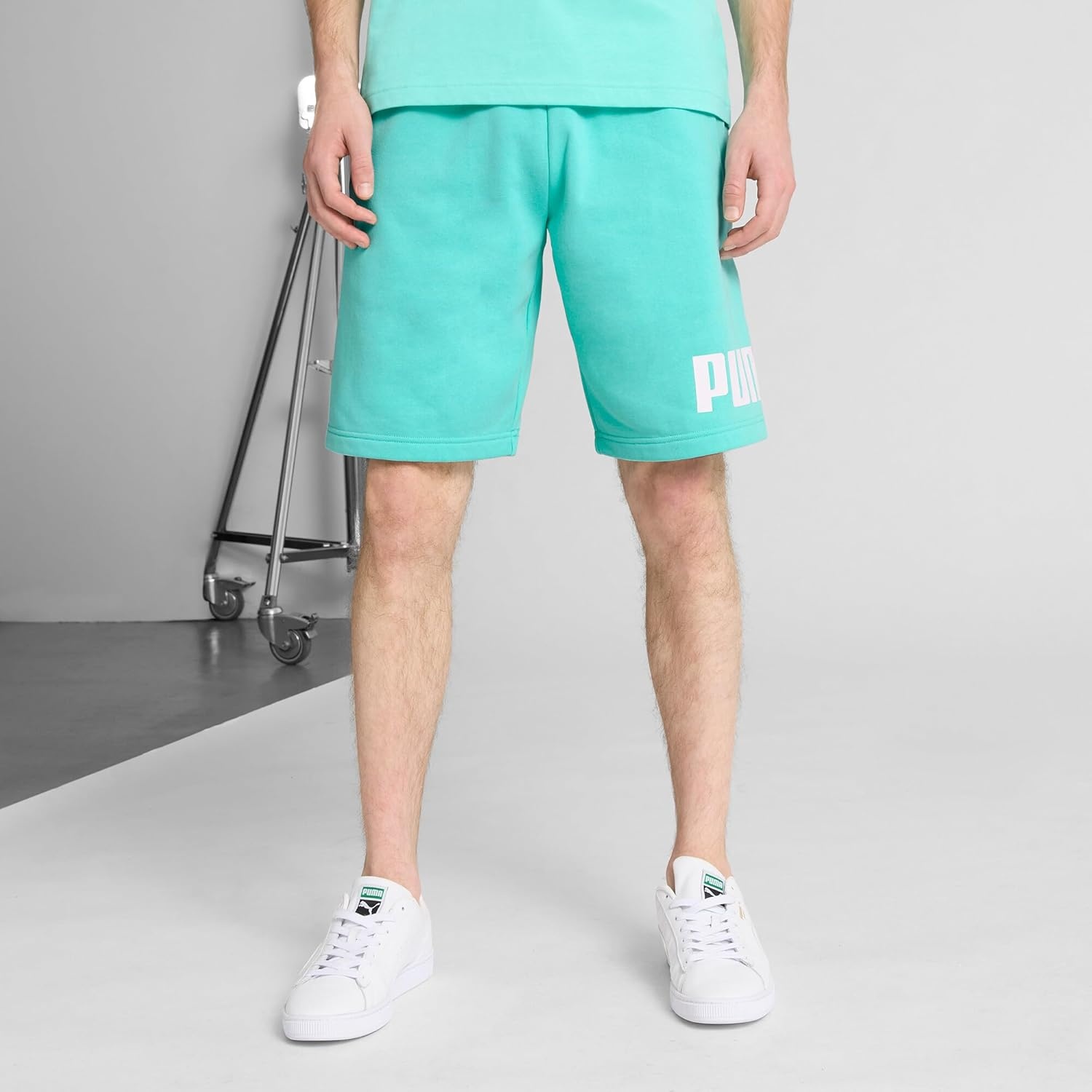 image:imagePuma Mens Big Logo Fleece 10 Shorts Available in Big amp TallAquatic Ss25