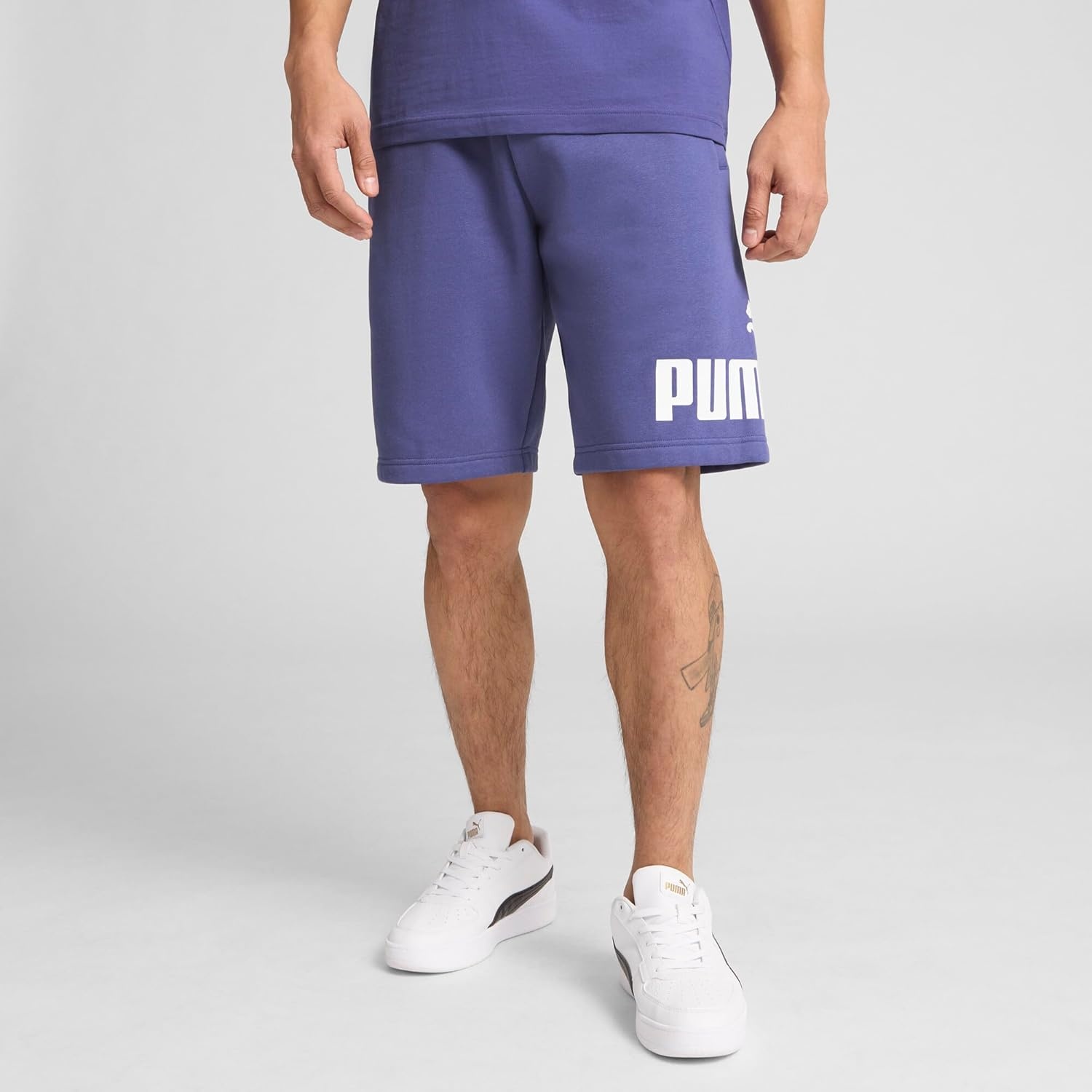 image:imagePuma Mens Big Logo Fleece 10 Shorts Available in Big amp TallBlue Crystal Ss25