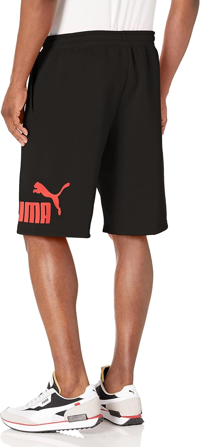 image:imagePuma Mens Big Logo Fleece 10 Shorts Available in Big amp TallCotton BlackHigh Risk Red